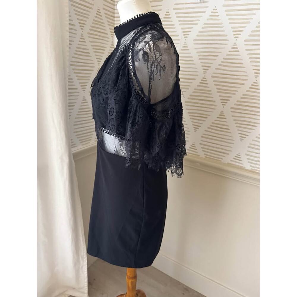 Boutique Women’s Large Black Lace Cutout Mini Dressa - Picture 5 of 9